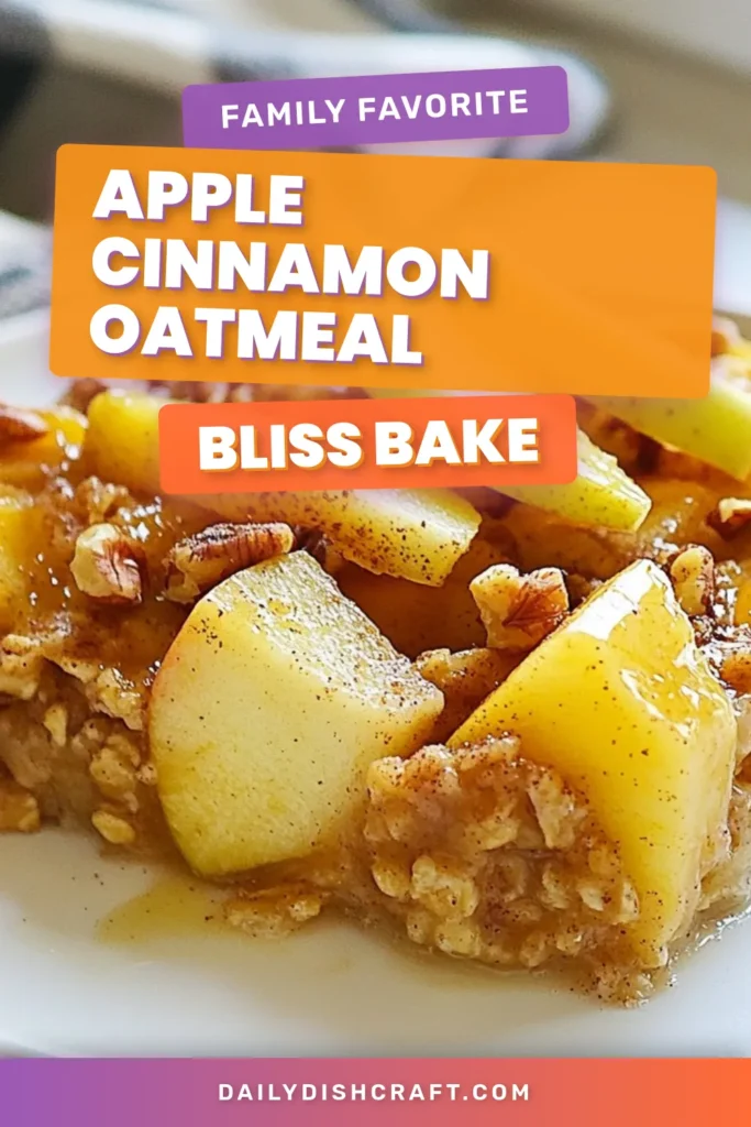 Discover the deliciousness of Apple Cinnamon Oatmeal Bake! This healthy oatmeal recipe combines rolled oats, baked apples, and fragrant cinnamon for an easy breakfast bake that everyone will love. Perfect for meal prep, this cinnamon oatmeal recipe is not just tasty but nutritious too. Dive into this warm, comforting dish that's great for family breakfasts or a cozy snack. Save this recipe and enjoy every bite! #HealthyOatmealRecipes #BakedOatmealwithApples #EasyBreakfastBake #CinnamonOatmealRecipe