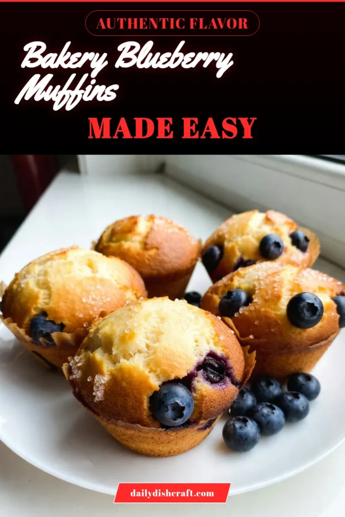 Indulge in the deliciousness of Bakery Style Blueberry Muffins! This homemade blueberry muffins recipe yields fluffy blueberry muffins that are easy to make and perfect for any occasion. Made with simple blueberry muffin ingredients like fresh blueberries, sour cream, and a hint of lemon zest, these muffins will tantalize your taste buds. Try this recipe today and enjoy a warm treat! Save this for your baking inspiration! #BlueberryMuffins #BakingRecipes #HomemadeMuffins #MuffinRecipe