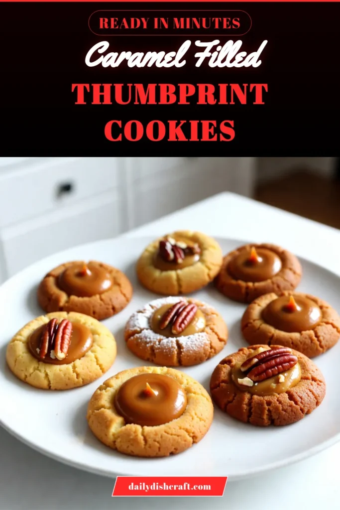 Indulge in these delightful Dulce de Leche Thumbprint Cookies, the perfect easy dulce de leche dessert for any occasion! This thumbprint cookie recipe combines buttery goodness with a creamy caramel filling that will satisfy your sweet cravings. Add a crunchy twist with optional pecan topping for a delicious treat. Bake a batch today and impress your friends and family! Save this recipe for your next baking adventure! #DulcedeLecheCookies #ThumbprintCookies #CaramelFilledCookies #PecanThumbprintCookies