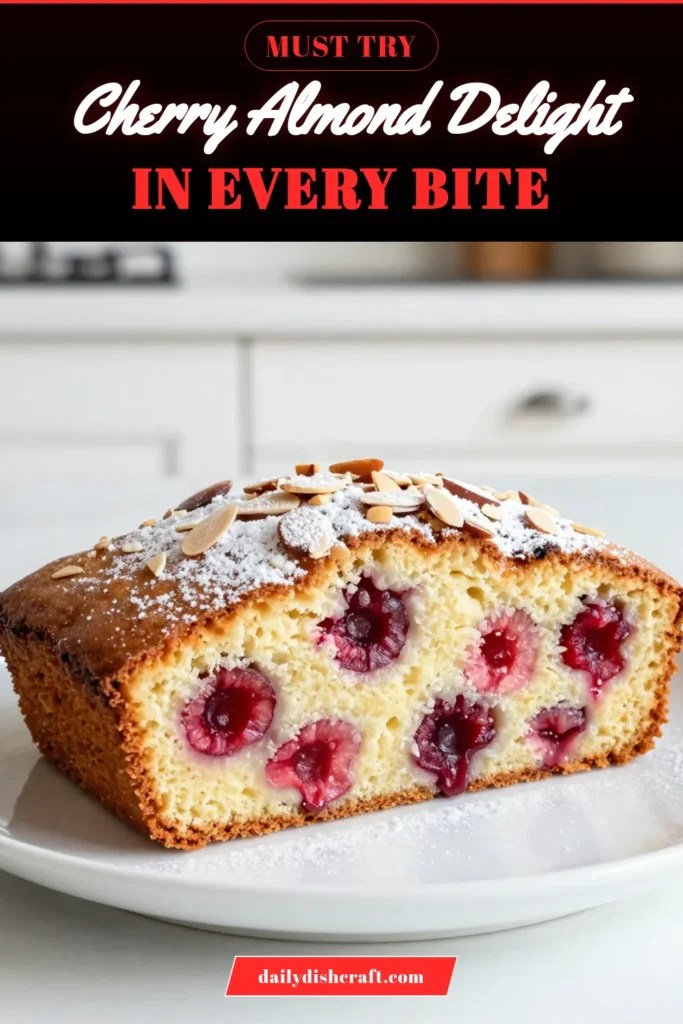 Indulge in the deliciousness of this Cherry Almond Coffee Cake, the perfect blend of sweet cherries and nutty almond flavor. This easy coffee cake recipe is a delightful choice for fresh cherry desserts or a cozy brunch. Try making this scrumptious Cherry Cake Recipe that your friends and family will love. Don't wait&mdash;save this recipe for a tasty treat today! #CherryAlmondCoffeeCake #CherryCakeRecipe #AlmondCoffeeCake #EasyCoffeeCakeRecipe