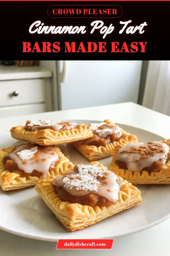 Indulge in these delicious Brown Sugar Cinnamon Pop Tart Bars! This homemade pop tart recipe is perfect for a sweet treat, and the easy cinnamon dessert bars will have everyone coming back for more. Topped with a delightful glaze, these Brown Sugar Dessert Bars are a must-try. Perfect for sharing or savoring solo! Save this recipe now and impress your friends and family with this delightful dessert! #PopTartBars #CinnamonDessert #HomemadeDesserts #BakingRecipes