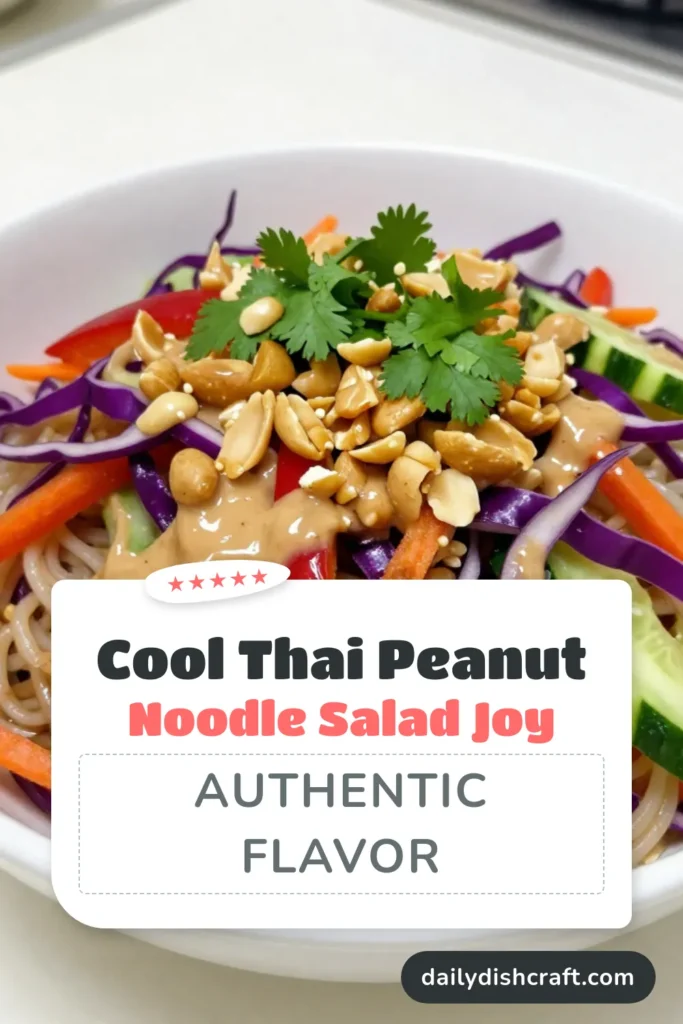 Discover the deliciousness of Thai Peanut Noodle Salad with this easy rice noodle salad recipe! Packed with vibrant veggies and a creamy peanut sauce, this vegetarian Thai salad is perfect for quick meals or gatherings. Whip up these peanut sauce noodles in just 30 minutes for a fresh, flavorful dish your family will love. Save this recipe for a delightful addition to your meal rotations! #ThaiPeanutNoodleSalad #RiceNoodleSaladRecipe #EasyThaiRecipe #VegetarianThaiSalad