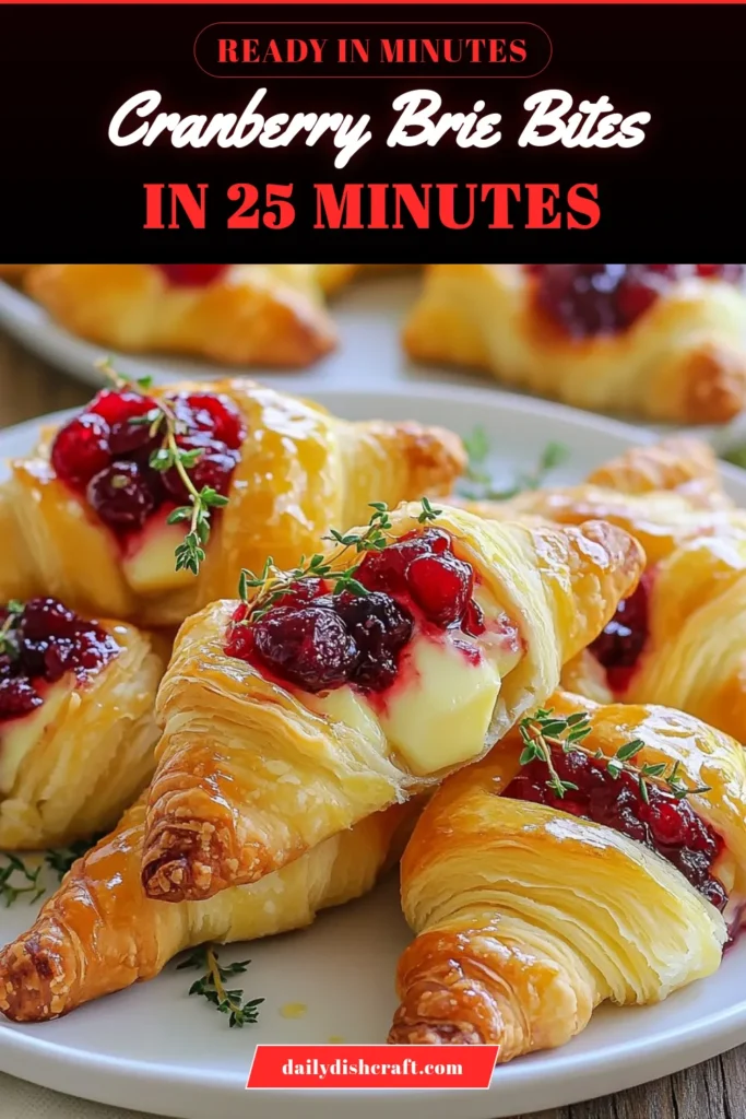 Indulge in these easy Cranberry Brie Bites, perfect for your next gathering! Made with crescent roll dough, creamy brie cheese, and sweet cranberry sauce, these Crescent Roll Appetizers are a crowd-pleaser. Whether you're looking for quick Easy Holiday Appetizers or unique Brie Cheese Recipes, these Cranberry Sauce Bites will impress your guests. Save this recipe for your holiday festivities! #CranberryBrieBites #CrescentRollAppetizers #EasyHolidayAppetizers #BrieCheeseRecipes