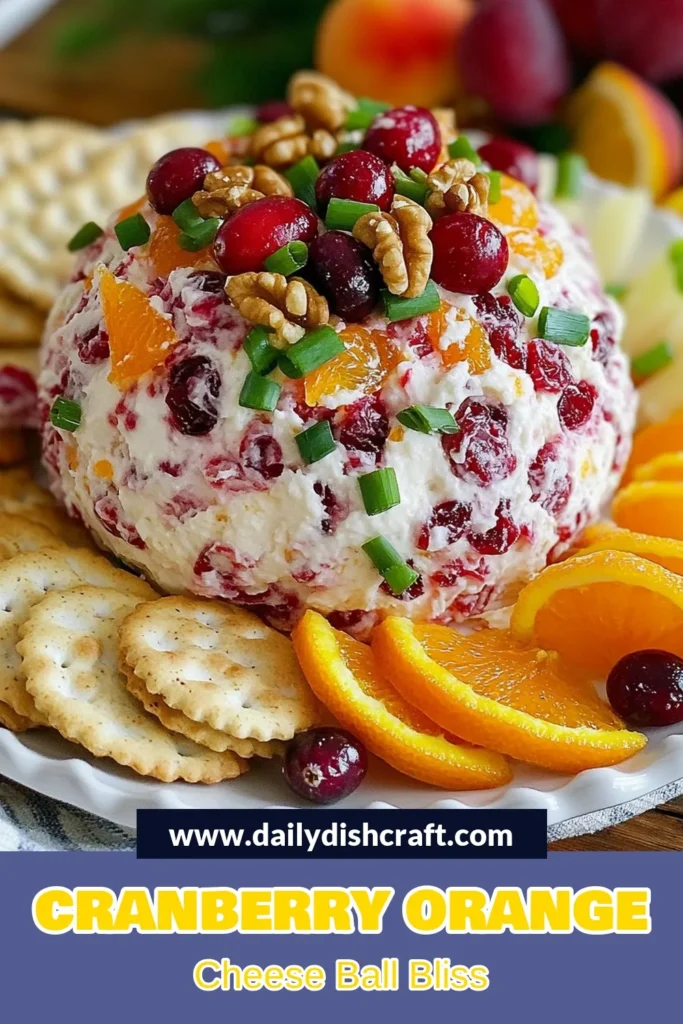 Looking for a crowd-pleasing treat? Try this easy Cranberry Orange Cheese Ball&mdash;a delightful festive cheese appetizer that combines cream cheese dip with sweet cranberries and zesty orange. Perfect for holiday party snacks, this cheese ball is simple to make and ready in just 15 minutes (plus chilling time). Serve it with crackers and fresh fruit for a stunning presentation. Save this recipe now! #CranberryOrangeCheeseBall #FestiveAppetizer #QuickRecipes #HolidaySnacks