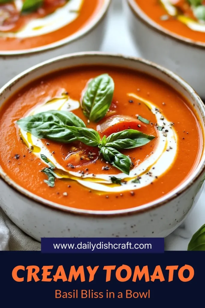 Discover the deliciousness of Instant Pot tomato basil soup with this creamy tomato soup recipe! This easy vegetable soup is a perfect option for a quick meal, and it's also dairy-free with the use of coconut cream. Make cooking effortless with these quick Instant Pot recipes. Enjoy a comforting bowl of homemade goodness today! Save and try it now! #InstantPotRecipes #TomatoBasilSoup #DairyFree #EasyVegetableSoup