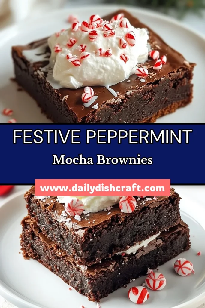 Indulge in the holiday spirit with these Peppermint Mocha Brownies! This easy brownie recipe combines rich chocolate and refreshing peppermint, making it the perfect chocolate peppermint dessert for your festive gatherings. Impress your guests with this delicious holiday brownie recipe that&rsquo;s sure to be a hit. Don't miss out&mdash;save this recipe and add some festive dessert ideas to your baking list! #PeppermintMochaBrownies #HolidayBaking #DessertIdeas #EasyBrownies
