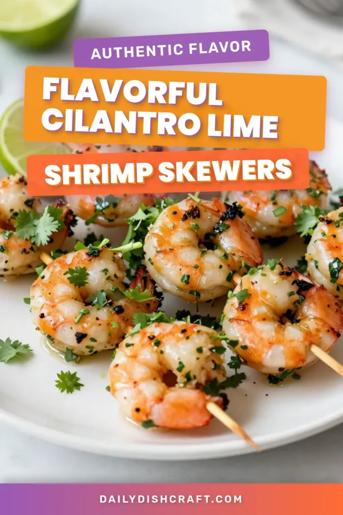 Discover the ultimate cilantro lime shrimp skewers recipe that&rsquo;s perfect for your next cookout! With a delicious grilled shrimp marinade featuring fresh lime and vibrant cilantro, these easy shrimp recipes are a crowd-pleaser. You&rsquo;ll love how quickly you can whip up these lime shrimp skewers, making them a go-to for busy nights. Try this flavorful dish today, and don&rsquo;t forget to save for later! #CilantroLimeShrimp #ShrimpSkewersRecipe #GrilledShrimp #EasyShrimpRecipes