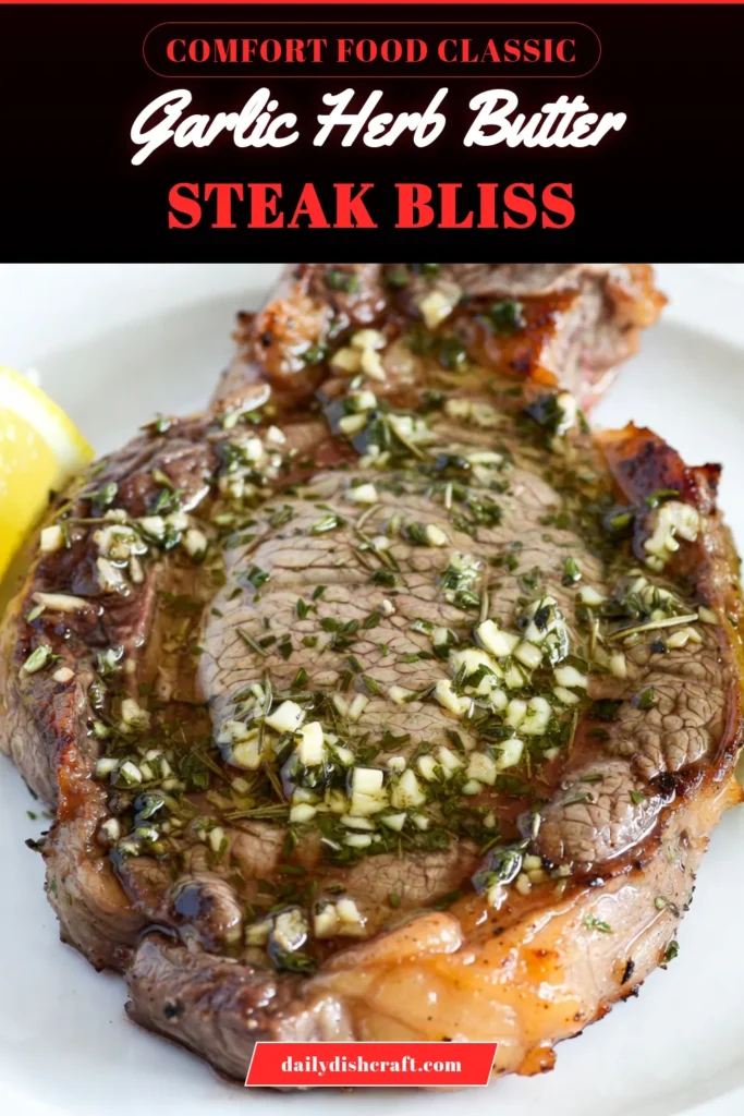 Indulge in a mouthwatering Garlic Herb Butter Steak Skillet that elevates your ribeye steak recipe to new heights. This skillet steak cooking method, featuring basting steak with butter, promises a flavorful steak dinner that's easy to prepare. Perfect for any occasion, this dish combines juicy ribeye steaks with aromatic herbs for a deliciously satisfying meal. Try it tonight and impress your guests! #SteakLovers #CookingInspiration #EasyRecipes #SteakDinner