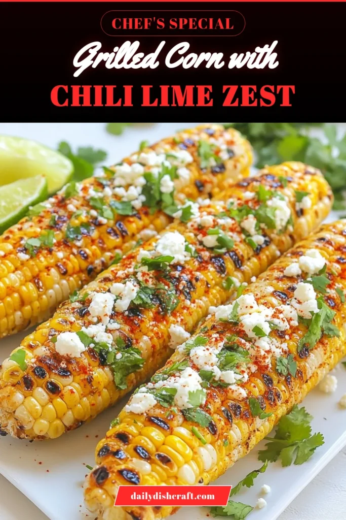 Elevate your summer BBQ with this delicious Chili Lime Grilled Corn recipe! This easy grilled corn side dish is bursting with flavor, making it the perfect addition to any vegetarian BBQ. With just a few ingredients like chili powder and lime, you'll whip up an irresistible treat that's sure to impress. Don't forget to save this easy grilled vegetable recipe for your next cookout! #ChiliLimeGrilledCorn #GrilledCornRecipe #SummerSideDish #VegetarianBBQRecipes