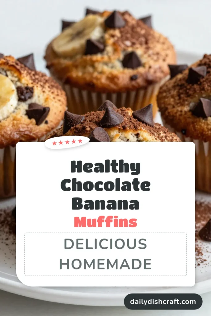 Discover the perfect balance of health and indulgence with these Chocolate Chip Banana Protein Muffins! This protein-packed baking recipe blends ripe bananas, rolled oats, and cocoa powder for a deliciously moist treat. These healthy muffin recipes are great for breakfast or a snack, delivering the energy boost you need. Try these banana protein muffins today! Don&rsquo;t forget to save the recipe! #HealthyBaking #MuffinRecipes #ProteinPacked #ChocolateChipMuffins