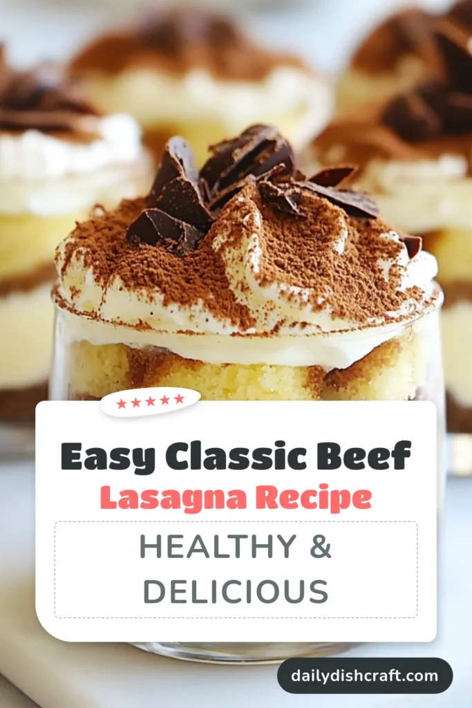 Indulge in the easy tiramisu dessert with this classic tiramisu cups recipe! Learn how to make tiramisu with layers of coffee-soaked ladyfingers, creamy mascarpone, and a delightful cocoa dusting. Perfect for entertaining or as a sweet treat at home, this decadent tiramisu dessert is sure to impress. Ready to elevate your dessert game? Try it today! #TiramisuCups #EasyDessert #CoffeeDessert #TiramisuRecipe