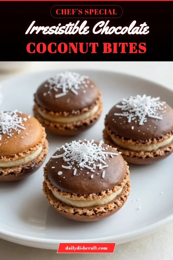 Indulge in these delectable Chocolate-Dipped Coconut Macaroons with our easy coconut macaroon recipe. Perfect for any occasion, these homemade coconut macaroons are simple to make and require no baking! Enjoy the delicious combination of toasted coconut and rich chocolate that everyone will love. Save this recipe for a sweet treat that's sure to impress! #ChocolateDippedMacaroons #CoconutMacaroonRecipe #EasyChocolateMacaroons #NoBakeMacaroons
