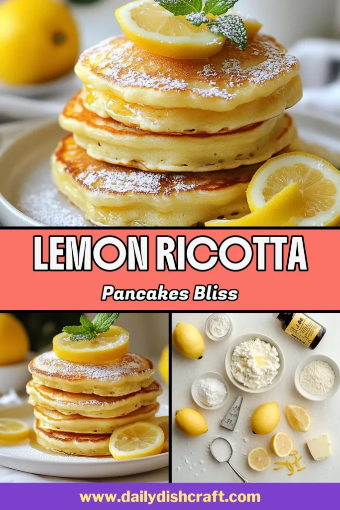 Indulge in the ultimate breakfast treat with these lemon ricotta pancakes! This fluffy pancake recipe combines creamy homemade ricotta with zesty lemons for a delightful flavor. Perfect for an easy pancake breakfast, this lemon pancake recipe is quick to prepare and yields tender, golden pancakes your family will love. Don&rsquo;t wait&mdash;try this delicious recipe today and elevate your morning routine! #LemonRicottaPancakes #FluffyPancakes #BreakfastIdeas #EasyRecipes