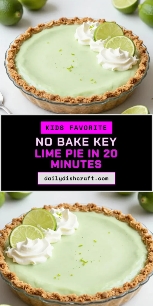 Looking for a refreshing dessert? Try this No-Bake Key Lime Pie! This zesty Key Lime Pie recipe is not just easy to make but also perfect for summer gatherings. With a creamy filling and a crunchy graham cracker crust, this easy Key Lime dessert will impress your guests and keep you cool. Serve chilled for the ultimate treat. Save this recipe for your next summer get-together! #NoBakeKeyLimePie #SummerDessert #KeyLimePie #HomemadeDessert