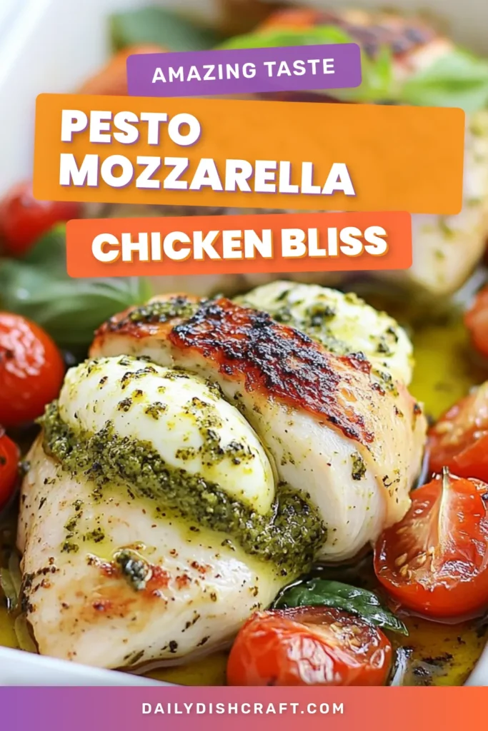 Discover a delicious twist on dinner with this Pesto Mozzarella Stuffed Chicken recipe. This easy chicken recipe features juicy chicken breasts filled with fresh basil pesto and creamy mozzarella, making it the perfect Italian chicken dinner. Baked to perfection, this pesto stuffed chicken is ideal for weeknight meals. Try this baked chicken with pesto tonight and enjoy a flavorful experience. Save for your next meal idea! #EasyChickenRecipes #PestoStuffedChicken #MozzarellaStuffedChickenRecipe #ItalianDinner