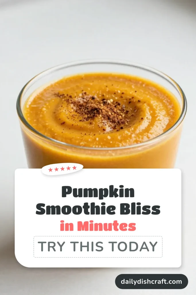 Celebrate fall with this delicious pumpkin smoothie recipe! This healthy pumpkin smoothie is a vegan pumpkin delight that perfectly captures the essence of the season with fragrant pumpkin pie spice. In just 10 minutes, you can whip up this creamy pumpkin pie spice smoothie that&rsquo;s perfect for breakfast or a snack. Don&rsquo;t forget to save this recipe for your fall smoothie recipes collection! Check it out today. #PumpkinSmoothie #VeganRecipes #HealthySmoothie #FallFlavors