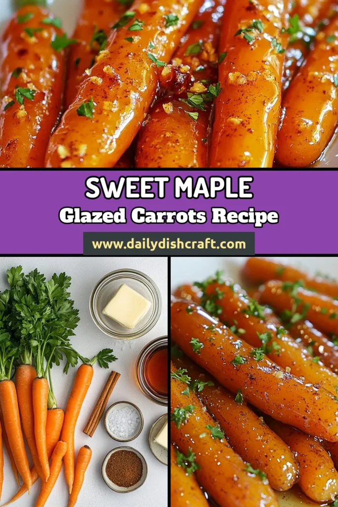 Elevate your dining experience with these delicious maple glazed carrots! This easy side dish recipe features saut&eacute;ed carrots with maple syrup, making it a perfect addition to any meal. Whether you&rsquo;re looking for healthy carrot recipes or holiday vegetable side dishes, this dish fits the bill. Save this recipe for a sweet and savory twist on classic carrots. Try it today! #MapleGlazedCarrots #EasySideDish #HealthyCarrotRecipes #HolidayVegetableSideDishes