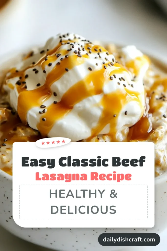 Start your day with a delicious twist on breakfast with these Caramel Macchiato Overnight Oats! This easy overnight oats recipe combines rolled oats, almond milk, brewed coffee, and a touch of caramel sauce for a healthy breakfast idea that's vegan and indulgent. Perfect for busy mornings, just prepare the night before and enjoy a creamy, flavorful treat. Don't miss out&mdash;save this Healthy Caramel Oats recipe now! #OvernightOats #HealthyBreakfast #VeganRecipes #CaramelMacchiato