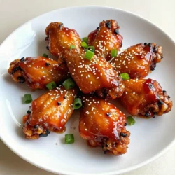 - 2 pounds chicken wings - 1/2 cup gochujang (Korean chili paste) - 1/4 cup honey - 2 tablespoons soy sauce - 1 tablespoon sesame oil - 4 cloves garlic, minced - 1 teaspoon fresh ginger, grated - 1 tablespoon rice vinegar - 1 tablespoon brown sugar - 1 teaspoon freshly ground black pepper - 1 tablespoon sesame seeds (for garnish) - 2 green onions, finely chopped (for garnish) Gochujang is the star of this dish. This thick, red paste has a unique blend of heat and sweetness. It comes from fermented soybeans, which adds depth to the flavor. Honey adds sweetness. It balances out the heat from the gochujang. Soy sauce gives a savory touch. Sesame oil brings a nutty flavor. Garlic and ginger add freshness and warmth. These ingredients work together to create a bold flavor boost. If you can&rsquo;t find gochujang, you can use sriracha mixed with miso paste. It won't taste the same, but it adds heat. For honey, agave syrup works well. If soy sauce is out, you can use tamari for a gluten-free option. Don't have sesame oil? Try olive oil instead, but it will change the taste a bit. Fresh ginger can be swapped with ground ginger, but use less. Each swap may alter the flavor slightly, so adjust to your taste. {{ingredient_image_2}} To make Sweet & Spicy Korean Chicken Wings, start by making the marinade. In a large bowl, mix together the gochujang, honey, soy sauce, sesame oil, garlic, ginger, rice vinegar, brown sugar, and black pepper. Stir until smooth. This mixture adds bold flavor to the wings. Next, add the chicken wings to the bowl. Use your hands to coat each wing fully. Cover the bowl with plastic wrap. Place it in the fridge for at least one hour. For better taste, marinate the chicken overnight. Preheat your oven to 425&deg;F (220&deg;C). This temperature is key for crispiness. While it heats, prepare a baking sheet. Line it with aluminum foil for easy cleanup. Place a wire rack on top of the baking sheet. This allows hot air to flow around the wings. Arrange the marinated wings in a single layer on the rack. Make sure they are not touching for even cooking. Bake the wings for 30-35 minutes. Halfway through, flip them to ensure they cook evenly. This step helps get that perfect crispiness. Marinating is crucial for flavor. Use fresh ingredients to boost taste. If you have time, let the wings sit in the marinade overnight. This gives the flavors more time to blend. If you want a spicier kick, add more gochujang. For a milder taste, reduce the amount. Always save some marinade to brush on the wings later. This adds an extra layer of flavor right before they finish baking. To get your chicken wings crispy, follow these steps: - Use a wire rack on your baking sheet. - This allows hot air to circulate around the wings. - Bake at 425&deg;F (220&deg;C) for 30-35 minutes. - Flip them halfway for even cooking. - Brush on reserved marinade in the last 5 minutes. - This adds flavor while helping the skin crisp up. Want to boost the flavor? Here are some ideas: - Add a splash of lime juice to the marinade. - Spice it up with extra gochujang for more heat. - Mix in some sesame seeds before baking. - For a smoky touch, try smoked paprika in the marinade. - Fresh herbs like cilantro can brighten the dish. Here&rsquo;s what to watch out for: - Don&rsquo;t skip marinating; it adds depth. - Avoid crowding the wings on the baking sheet. - Use a meat thermometer to check doneness (165&deg;F or 74&deg;C). - Don&rsquo;t forget to save some marinade for brushing! - Let the wings rest before serving to keep them juicy. Pro Tips Marinate Longer for Depth: For the best flavor, marinate the chicken wings overnight. This allows the spices and sauces to penetrate deeply, resulting in a more robust taste. Crispy Skin Trick: Using a wire rack helps air circulate around the wings as they bake, promoting a crispy skin. Make sure the wings are not touching for optimal crispiness. Adjust Spice Level: If you prefer milder wings, reduce the amount of gochujang or mix it with a little ketchup to tone down the heat while maintaining flavor. Garnish Creatively: Enhance the presentation by adding colorful garnishes like sliced radishes or cilantro alongside the sesame seeds and green onions for a vibrant platter. {{image_4}} You can cook these wings in many ways. The air fryer is one of my favorites. It gives the wings a crispy texture with less oil. Set the air fryer to 400&deg;F (200&deg;C). Cook for 25-30 minutes, flipping halfway. Grilling is another great option. It adds a smoky flavor. Preheat your grill to medium heat. Cook for about 20-25 minutes, turning often. Make sure the wings are cooked through. You can adjust the heat level to your taste. Use less gochujang to make the wings mild. You can also add honey for a sweeter taste. If you want them spicier, add more gochujang or some chili flakes. Garnishing adds a nice touch to your wings. Besides sesame seeds and green onions, try using chopped cilantro. It brings a fresh taste. You can also add a squeeze of lime juice for a zesty kick. For extra crunch, toss on some crushed peanuts or fried shallots. To keep your wings tasty, store them in an airtight container. Let the wings cool first. This helps keep the crispy skin. You can keep them in the fridge for up to three days. If you want to enjoy them later, it&rsquo;s best to freeze them. If you have extra wings, freezing is a smart choice. Place the cooled wings in a freezer-safe bag. Remove as much air as you can before sealing. Label the bag with the date. You can freeze them for up to three months for the best taste. When you're ready to eat, just thaw them in the fridge overnight. To reheat your wings, use the oven for best results. Preheat your oven to 375&deg;F (190&deg;C). Place the wings on a baking sheet. Heat them for about 10-15 minutes. This will help keep them crispy. If you want extra flavor, brush some marinade on them before reheating. Enjoy your sweet and spicy wings again! Gochujang is a red chili paste from Korea. It has a sweet and spicy taste. You can find it in Asian grocery stores or online. Look for it in the international aisle of your local supermarket too. It comes in a tub or a squeeze bottle. This paste adds depth to many dishes, especially wings. You should marinate chicken wings for at least one hour. This time lets the flavors soak in. For better taste, marinating overnight is even better. The longer the wings sit in the marinade, the more flavorful they become. Just make sure to refrigerate them while marinating. Yes, you can! While wings are best for this recipe, you can use thighs or drumsticks too. Just keep in mind that the cooking time may change. Make sure all pieces are cooked through. Use a meat thermometer to check. It should read 165&deg;F (75&deg;C) at the thickest part. Enjoy your sweet and spicy chicken! In this blog post, we explored key ingredients for chicken wings and shared step-by-step cooking instructions. You learned tips for achieving crispiness, different cooking methods, and how to store leftovers. Remember, marination adds depth to flavor, and small adjustments can improve your wings. Experiment with spice levels and garnishes to make each dish unique. The right ingredients and techniques can turn simple wings into a tasty treat. With this knowledge, you are ready to impress friends and family at your next meal. Enjoy your cooking journey!
