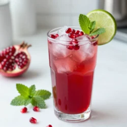 - 1 cup pomegranate juice - 1 cup sparkling water - 2 tablespoons freshly squeezed lime juice - 1 tablespoon agave syrup (optional) - &frac14; cup pomegranate seeds (for garnish) - 2 lime slices (for garnish) - Handful of fresh mint leaves (for garnish) Pomegranate juice is the star of this drink. It gives a rich, fruity flavor. You can find fresh pomegranate juice at stores or make it yourself. Squeeze fresh limes for the best taste. If you want it sweeter, add agave syrup. It mixes well without making it too sweet. The sparkling water adds a fun fizz. It keeps the drink light and refreshing. For garnish, I like to use pomegranate seeds. They look pretty and add a burst of flavor. Lime slices on the rim give a pop of color and extra zest. Fresh mint leaves add a lovely aroma and a touch of green. Each ingredient plays a role in this mocktail. Together, they create a fresh and fruity delight that&rsquo;s perfect for any occasion. {{ingredient_image_2}} 1. In a large pitcher, pour in the pomegranate juice and the lime juice. If you want a sweeter drink, add the agave syrup. Mix well until everything blends nicely. 2. Grab your serving glasses and fill each one with ice cubes. This helps keep your drink nice and cold. 3. Carefully pour the pomegranate mixture into each glass. Fill them about halfway so there is room for the sparkling water. 4. Next, gently top each glass with sparkling water. Pour until they are full, which creates a lovely fizz. 5. With a spoon or straw, stir each drink gently. This mixes the sparkling water with the pomegranate mix without losing all the bubbles. 6. To make it look fancy, garnish each drink. Sprinkle pomegranate seeds on top, add a slice of lime on the rim, and place a few mint leaves for a fresh touch. Choosing high-quality pomegranate juice is key. Look for pure juice with no added sugars. This gives your drink a rich and fresh flavor. Adjusting sweetness to taste makes a big difference. If you like it sweeter, add agave syrup. Start with one tablespoon and taste. You can always add more if needed. The best types of sparkling water to use are those with fine bubbles. They add a nice fizz to your drink. You can also use flavored sparkling water for a twist. Just make sure it complements the pomegranate flavor. By following these tips, you can create a stunning mocktail that impresses everyone. Enjoy your refreshing and fruity delight! Pro Tips Chill Your Ingredients: For an extra refreshing mocktail, chill the pomegranate juice and sparkling water in the refrigerator before mixing. Experiment with Flavors: Feel free to add other juices, like orange or grapefruit, to create unique flavor combinations. Use Fresh Ingredients: Fresh lime juice and mint elevate the taste of your mocktail. Avoid bottled lime juice for the best flavor. Presentation Matters: Consider using clear glasses to showcase the beautiful colors of the pomegranate and garnishes for a visually appealing drink. {{image_4}} You can easily change up the flavor of your sparkling pomegranate mocktail. One fun way is to add herbs like rosemary or basil. Just a small sprig can give your drink a fresh twist. The herbal notes pair well with the sweet pomegranate. Another option is to mix in other fruit juices. Orange juice adds a bright, citrusy flavor. Cranberry juice offers a tart kick that balances the sweetness. Feel free to experiment with your favorite juices! Using flavored sparkling waters is another great idea. You can choose options like lime, berry, or even ginger. These flavors add a new layer to your mocktail and make it even more refreshing. Remember, the key to a great mocktail is to play with flavors until you find what you love! To store leftover pomegranate juice mixture, keep it in a clean, airtight container. You can place it in the fridge for up to three days. Make sure to label the container with the date. This way, you won&rsquo;t forget about it! To maintain the fizz in your sparkling drinks, store the sparkling water separately. When you're ready to serve, mix it in fresh. If you mix it too early, the bubbles will go flat. For garnishes, like pomegranate seeds and mint, use them right before serving. If you need to store them, keep them in a damp paper towel inside a sealed bag. This helps keep them fresh. Avoid cutting lime slices too early, as they can dry out. Yes, you can prepare the pomegranate juice mixture ahead. Mix the pomegranate juice, lime juice, and agave syrup in a pitcher. Cover it and store it in the fridge for up to 24 hours. When you are ready to serve, add ice and top with sparkling water. This keeps the fizz fresh and fun. Pomegranates are packed with nutrients. They are full of vitamins C and K. They also have antioxidants that help fight inflammation. Drinking pomegranate juice can support heart health and boost your immune system. Plus, it makes your mocktail not just tasty, but healthy too! To make your mocktail party-ready, think about fun garnishes. Use colorful straws, fancy glasses, or add edible flowers for flair. You can also mix in fresh herbs like basil or mint. Adding a splash of another fruit juice can give a new twist. Create a mocktail station where guests can mix their own drinks! This blog helped you make a tasty sparkling pomegranate mocktail. We covered all the ingredients, steps, and garnish tips to create a refreshing drink. Remember to pick high-quality pomegranate juice and adjust sweetness as needed. You can also explore fun flavor variations with herbs or other juices. If you have leftovers, store the juice well to keep it fresh. I hope you feel ready to impress your guests with this drink!