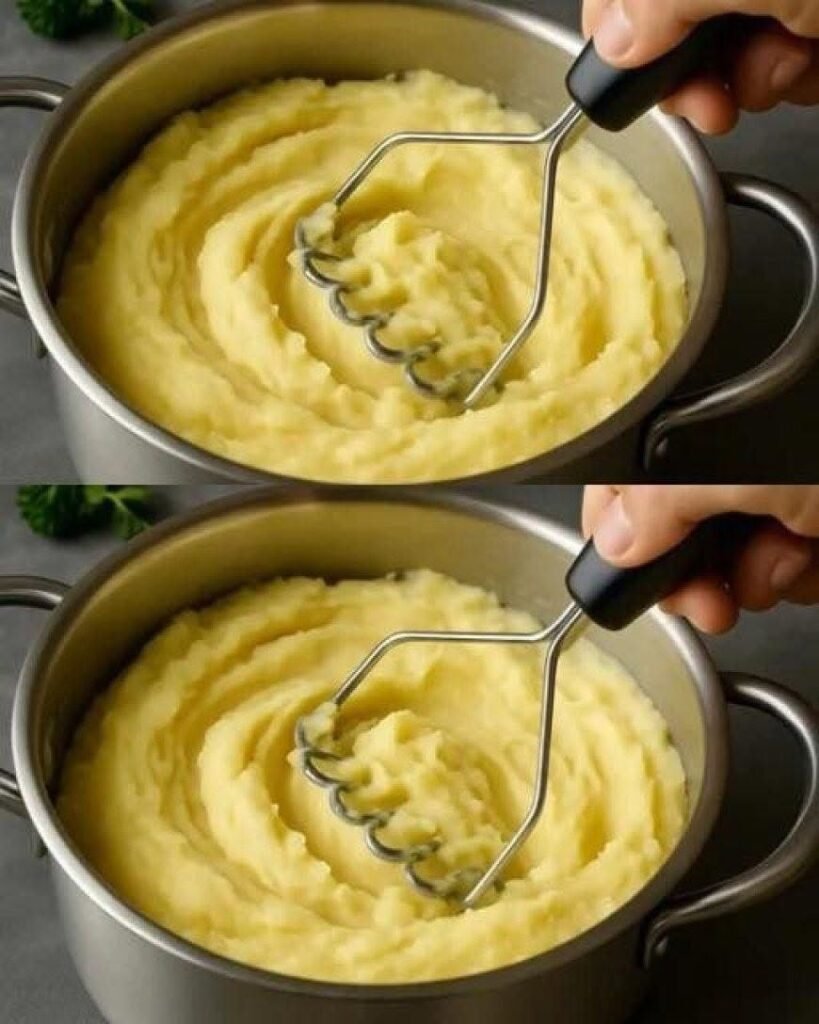 Creamy mashed potatoes topped with butter