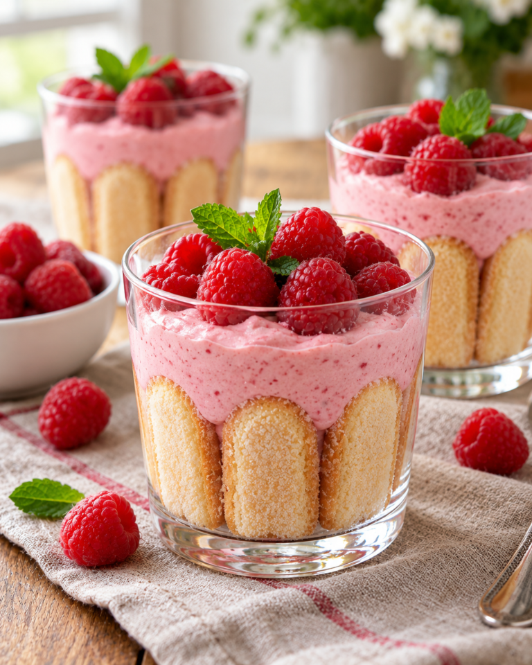 No-Bake Raspberry Charlotte Dessert Cups