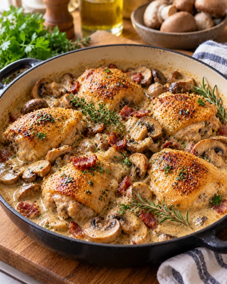 Chicken Forestière with Creamy Mushroom Sauce